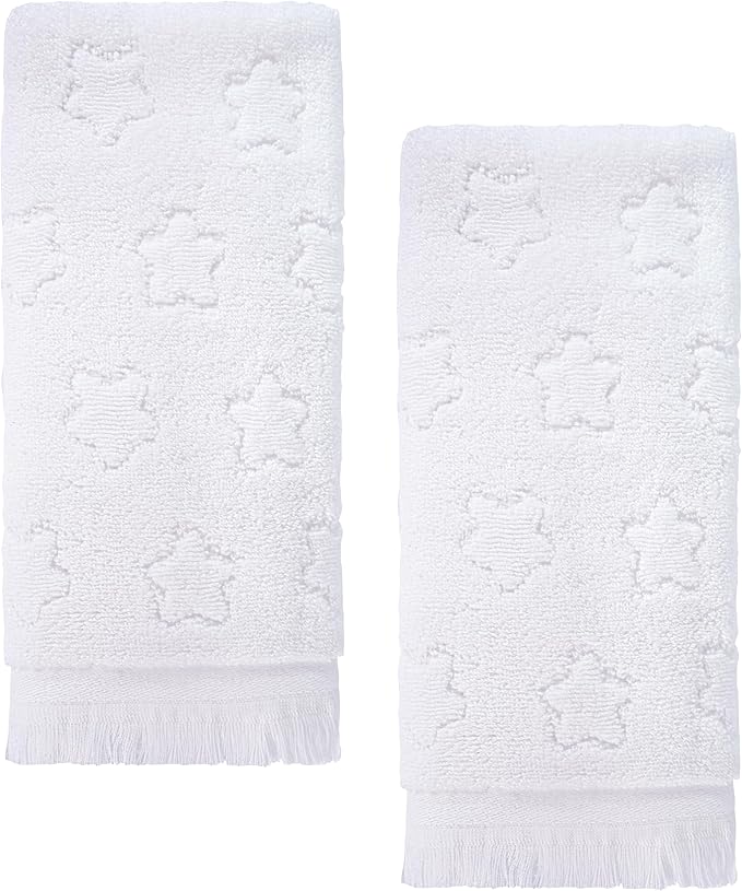 YoulerTex Luxury Decorative Hand Towels Bathroom: 2 Packs 14X30 100% Cotton Turkish Absorbent Soft Face Towel Set for Boho Bathroom Decor Kitchen Hotel Spa Farmhouse Guest Tea Gift (06 Star, 14"x30")