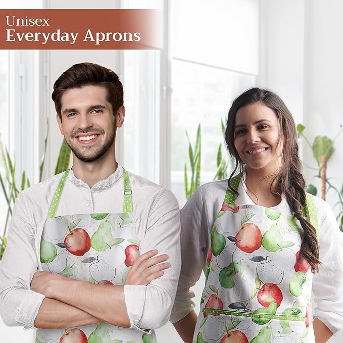 Maison d' Hermine 100% Cotton Apron for women with Pocket Kitchen Chef Apron for Men Cooking Mothers Day Gifts