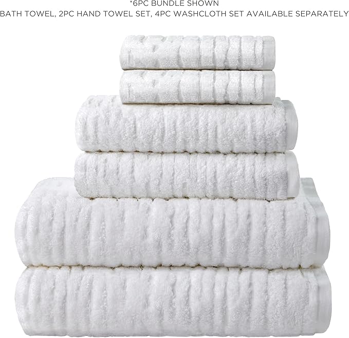 SKL Home CloudSoft Cotton Luxury 2-Piece Hand Towel Set, White