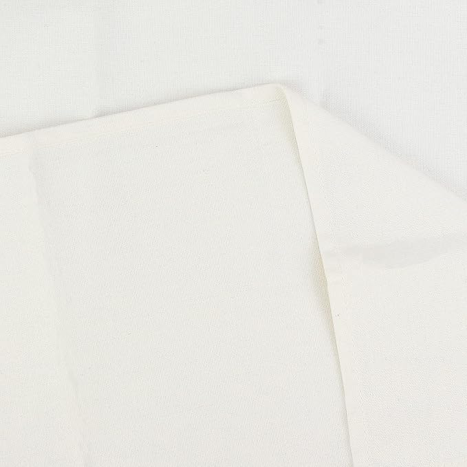 Solid Color Cotton Blended Dinner Cloth Napkins - Set of 12 (17 x 17 inches) - for Events & Home Use (Cream White)