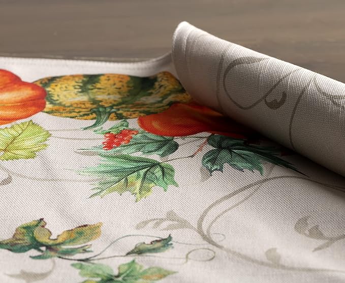 Maison d' Hermine Placemats Set of 4 100% Cotton Washable Cloth Place Mats, Reusable Table Mats for Thanksgiving Christmas Decorations Kitchen Dining Party Wedding Restaurant (Lumina, 13" x 19")