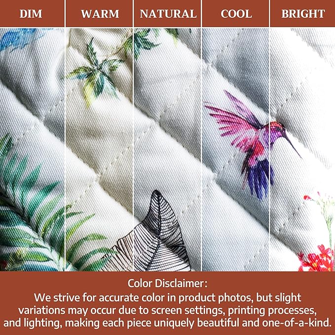 Maison d'Hermine Oven Gloves 100% Cotton Oven Mitt 7" x 13" with Loop Heat Resistant BBQ Cooking Gloves Baking Grilling Gifts for Mothers Day Spring/Summer (Pack of 1, Tropiques)