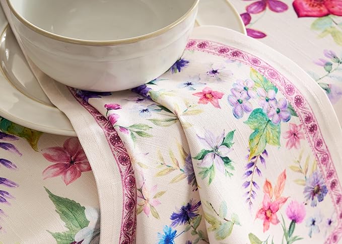 Maison d' Hermine Cloth Napkins Set of 4 100% Cotton Everyday Reusable Square Napkins Cloth Washable Dinner Party Wedding Restaurant Gifts for Mothers Day Spring/Summer (Chardon, 20" x 20")