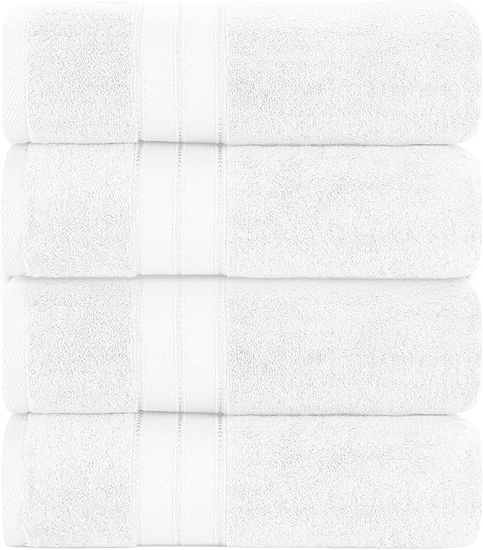 Modern Threads 4-Pack SpunLoft Bath Sheet White 35x66