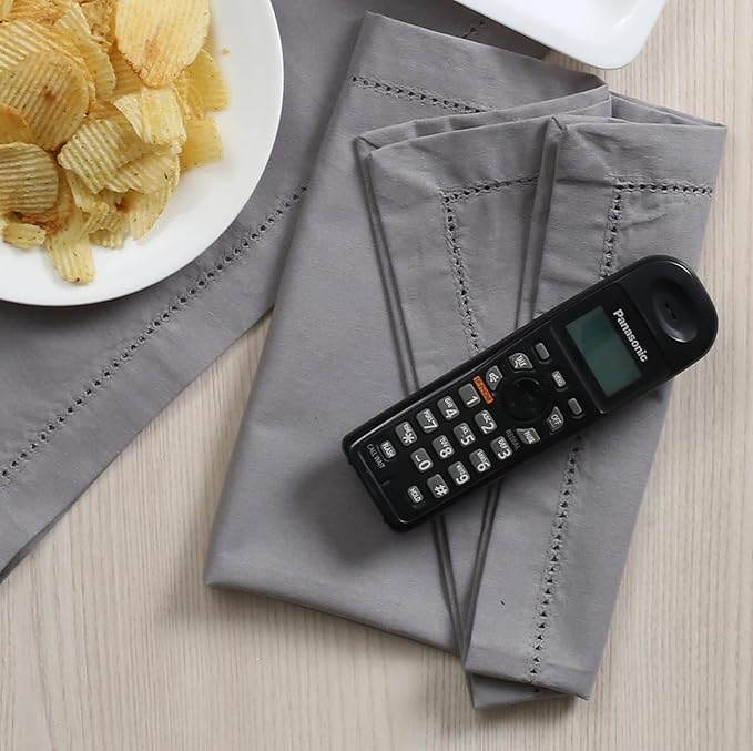 Lightnpro Decorative Cloth Dinner Napkins with Hemstitched, Wedding, Cocktail & Party Napkins, Mitered Corners, Machine Washable, 12 Elegant Table Napkins for Special Occasions - 18x18 Inch Ash Grey