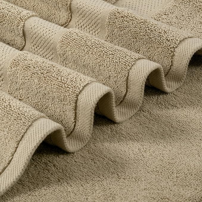 Oakias 2 Pack Bath Sheets Towels – 600 GSM Large Bath Towels 35x70, 100% Ring-Spun Cotton – Extra Soft, Highly Absorbent & Quick-Drying | Bathroom Hotels, Gym & Spa, Beige