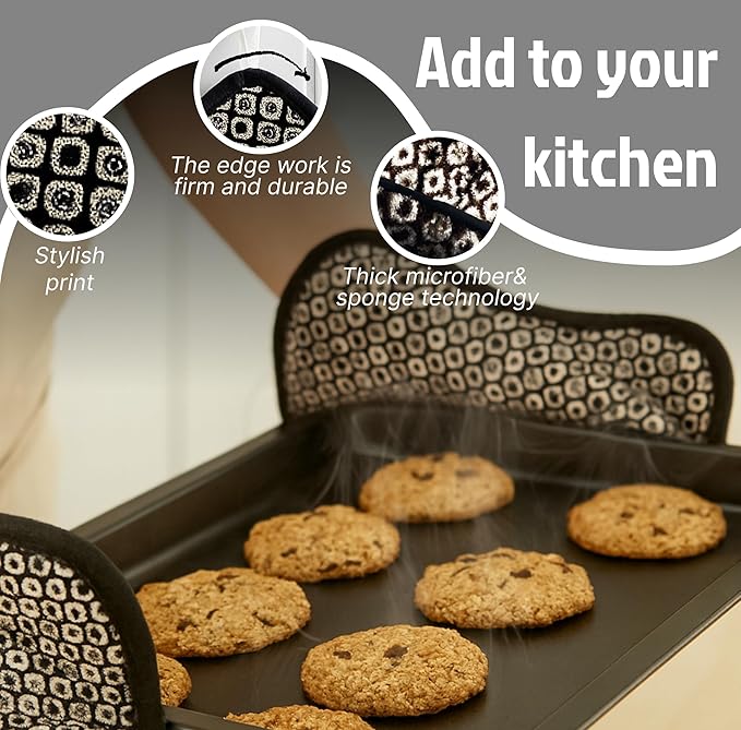Set of 2 Microwave Bowl 4x7x7 Inch Polyester Cloth Hot Pads with Black and White Color - Holder Microwavable Pot for Food - Ramen Soup or Pot Cozy - Multipurpose Heat Resistant Plate Holders
