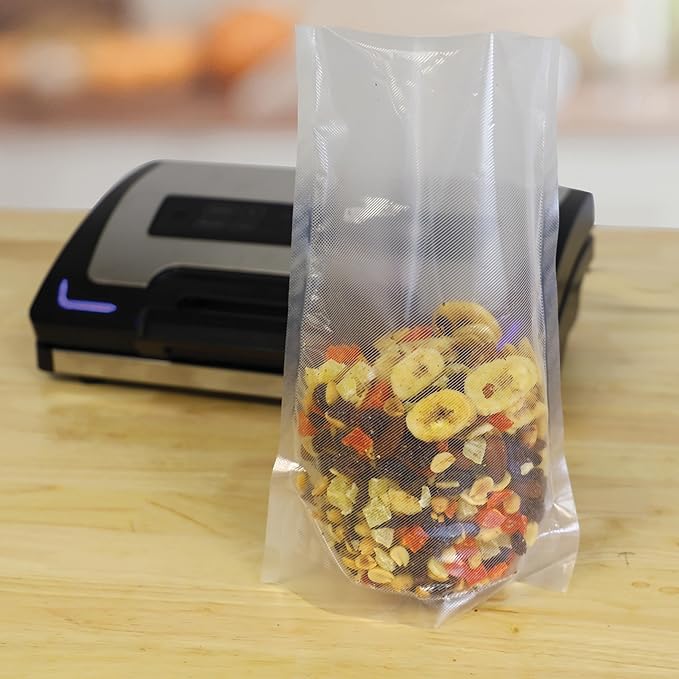 Nesco Premium Vacuum Sealer Kit featuring LiquidLock™, Includes large variety of Bags and Rolls VS-22LB, Built-in Canister Sealing Function