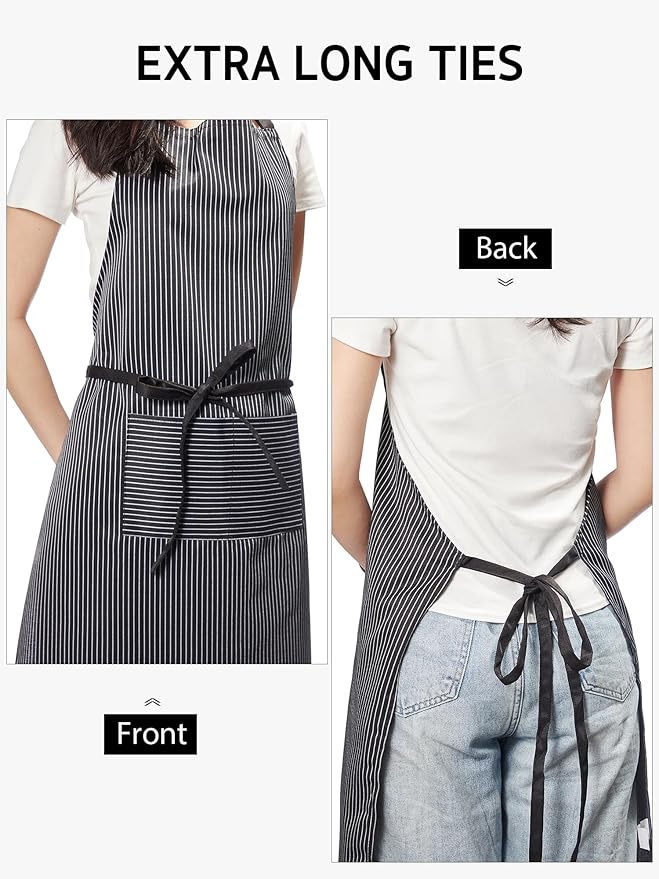 Syntus Apron for Men Women, Adjustable Cooking Kitchen Chef Aprons with 2 Pockets, Cotton/Polycotton/Polyester