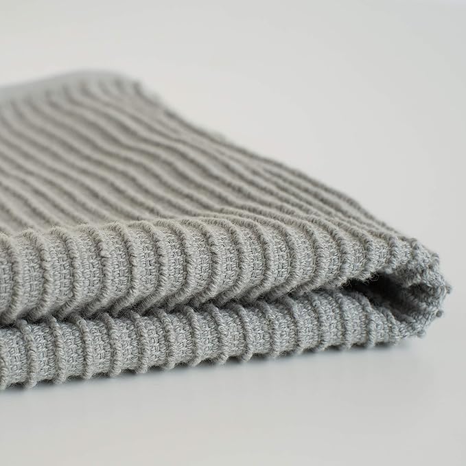 Now Designs Ripple Kitchen Dishcloth London Gray 13 x 13in Set of 4