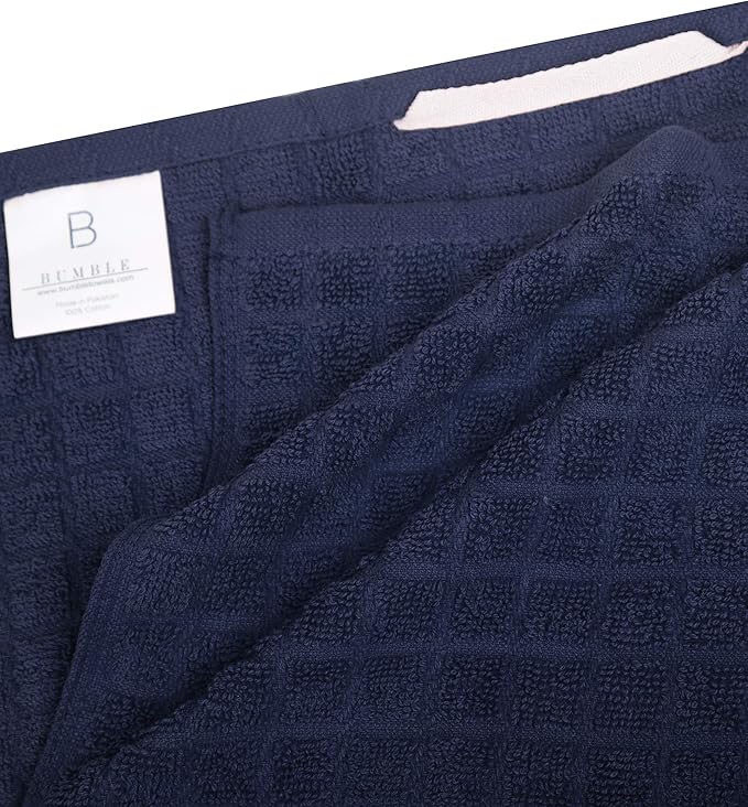Bumble Kitchen Towels (6 Pack) | 16" x 28" | 100% Cotton Dish Towels for Kitchen | 380 GSM | Soft, Highly Absorbent & Durable Dish Towels with Hanging Loop | Navy