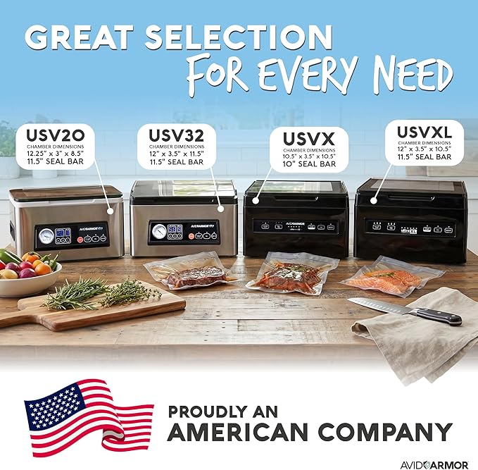 Avid Armor Chamber Vacuum Sealer Machine USV20 Ultra Series for Wet Foods, Meat Vacuum Packing Machine, Compact with 11.5-Inch Vaccum Sealer Bar