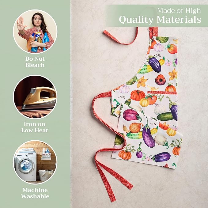 Maison d' Hermine 100% Cotton Apron for women with Pocket Kitchen Chef Apron for Men Cooking Mothers Day Gifts