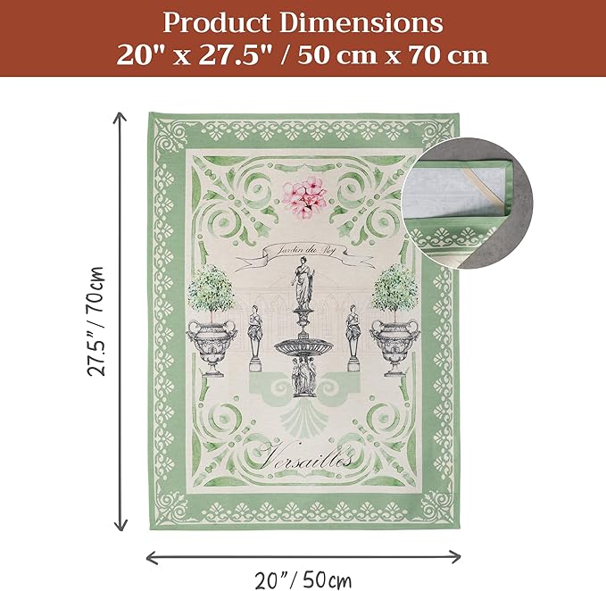 Maison d' Hermine Kitchen Towels Set of 2 100% Cotton 27.50" x 20" Reusable Cloth Tea Dish Towels Absorbent with Hanging Loop for Kitchen Gifts for Mothers Day Spring/Summer (Jardin Du Roy)