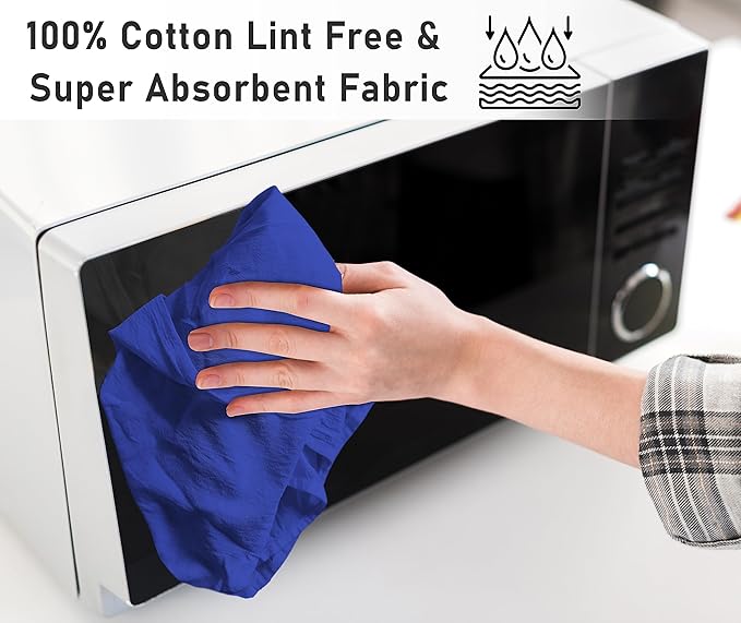 RUVANTI Flour Sack Towels 36 Pack 28x28 Inch, 100% Cotton Tea Towel, Reusable, Machine Washable, Absorbent BarTowels - Dish Cloth Perfect for Drying Dishes & Cleaning - Navy