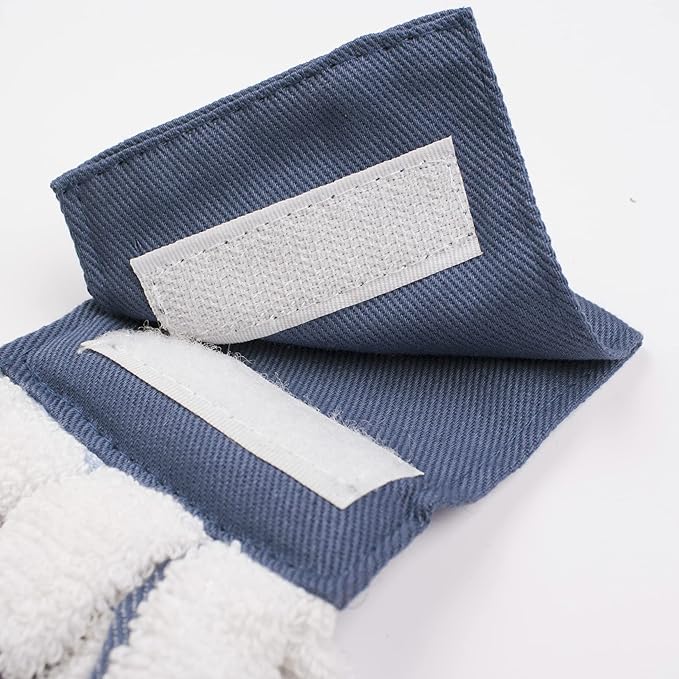 Ritz Premium 100% Cotton Solid and Multi Check Kitchen Tie Towel Absorbent, Super Soft, and Fast Drying Hang Towel, Set of Three, Federal Blue