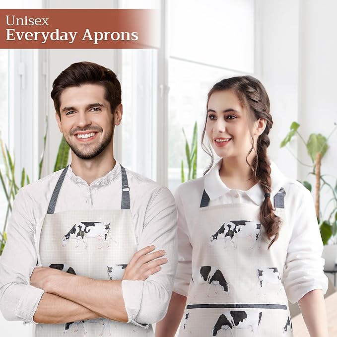 Maison d' Hermine 100% Cotton Apron for women with Pocket Kitchen Chef Apron for Men Cooking Mothers Day Gifts