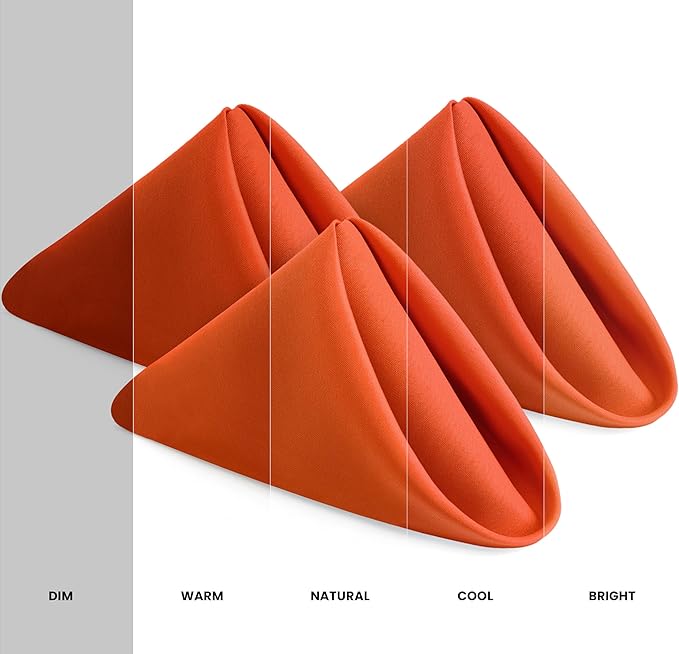 Utopia Home Orange Cloth Napkins (12 Pack, 18x18 Inches), Ideal Dinner Napkins for Halloween, Thanksgiving, Party, Wedding and Lunch/Dinner