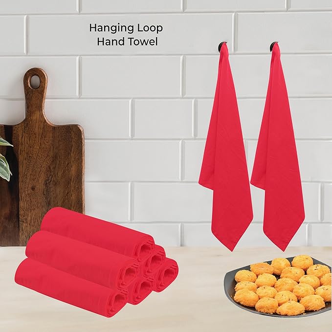 Urban Villa Flour Sack Red Kitchen Towels 100% Cotton Highly Absorbent Dish Towels for Bread Proofing Baking Drying Dinnerware Glass Embroidery DIY Projects Zero Lint 27x27 Inches (8 Pack)