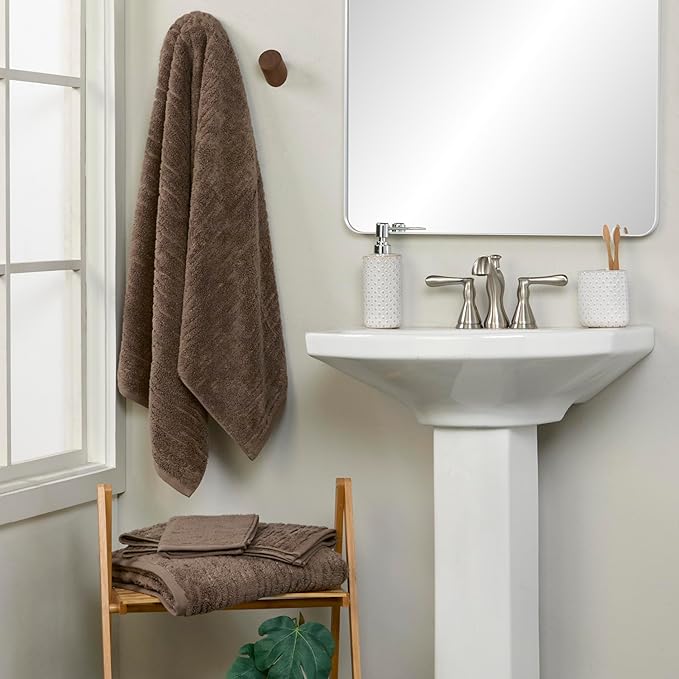 SKL Home CloudSoft Cotton Luxury 4 Pc Wash Set for Bath & Gift, Mink Brown