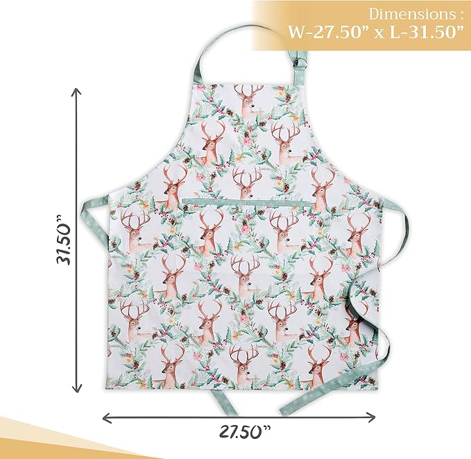 Maison d' Hermine 100% Cotton Apron for women with Pocket Kitchen Chef Apron for Men Cooking Mothers Day Gifts