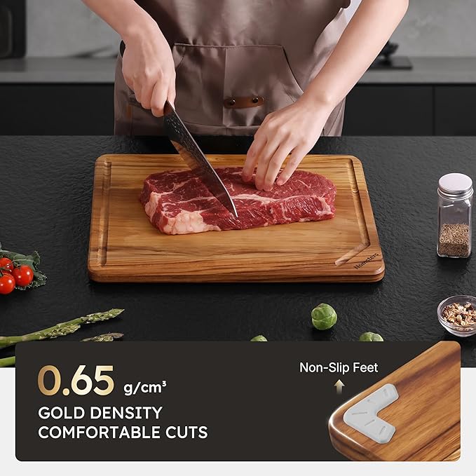 Teak Cutting Board 15inch Non Slip Over Sink Kitchen 2026 First Apartment Essentials Wooden Cutting Board New Home Must Haves Accessories House Warming Decor Housewarming Hostess Host Gifts L