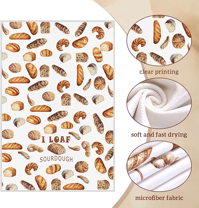 Peryiter 6 Pcs Sourdough Baking Kitchen Towels 16 x 24 Inch Sour Dough Proofing Flour Sack Tea Towels Gift for Baking Sour Dough Cloths for Sourdough Bread Cloths for Kitchen Women Chef Bake Lovers