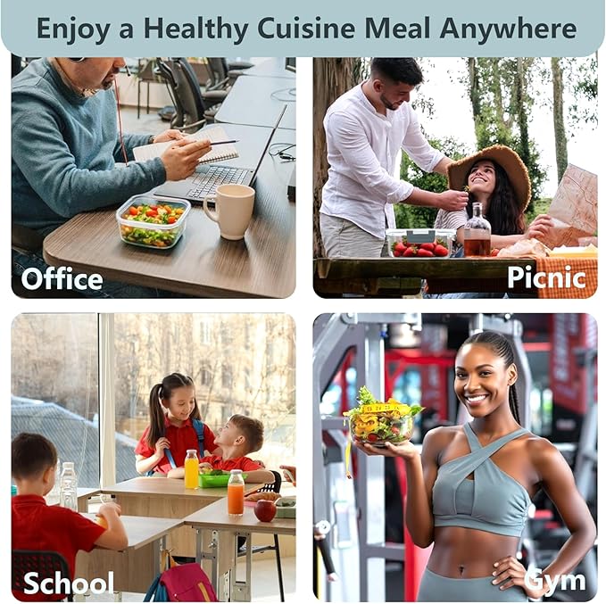 12 Pack Glass Food Storage Container Set with Lids Non Toxic, Stackable Borosilicate Glass Meal Prep Containers, Microwave, Oven, Freezer and Dishwasher Safe (Gray)