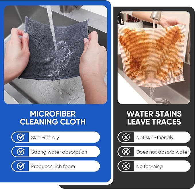 Forggon 10Pcs New Upgrade 2-Layer Non Scratch Wire Dishcloth,Wire Dishwashing Rag, Non-Scratch Wire Dishwashing Rags for Wet and Dry, Kitchen Cleaning Dish Rags for Cookware,Sinks, Dishes,Stove