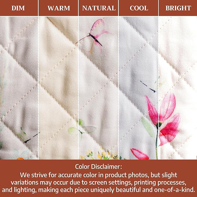 Maison d'Hermine Oven Gloves 100% Cotton Oven Mitt 7" x 13" with Loop Heat Resistant BBQ Cooking Gloves Baking Grilling Gifts for Mothers Day Spring/Summer (Pack of 1, Botanical Fresh)