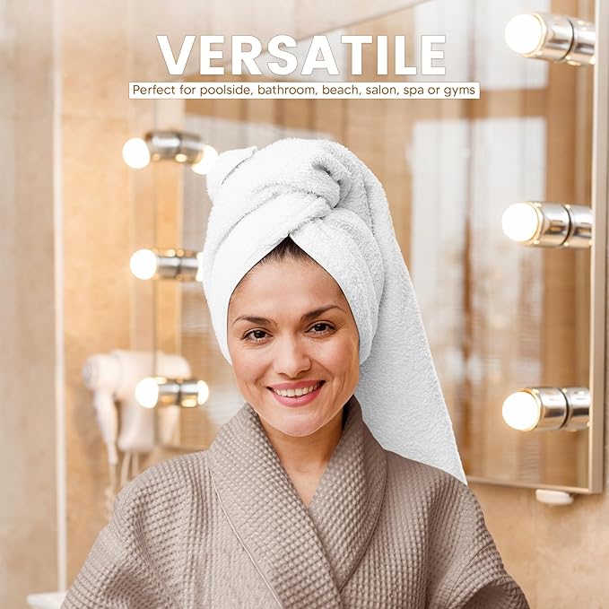 Towel and Linen Mart 100% Cotton White 6 Pack Bath Towel Set, Quick Dry, Super Absorbent, Light Weight, Soft Feel for Hotel, Spa and Bathroom (27 X 54) (White, 27 x 54 6 Pack)