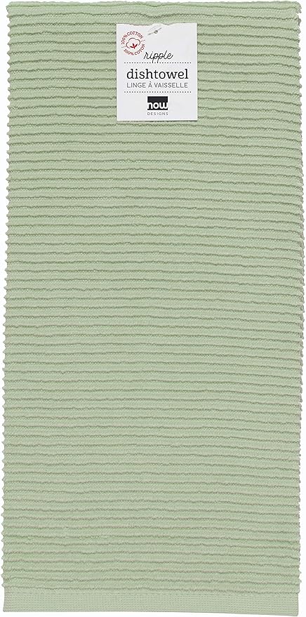 Now Designs Ripple Cotton Dish Towels Sage 18 x 28in, Set of 2