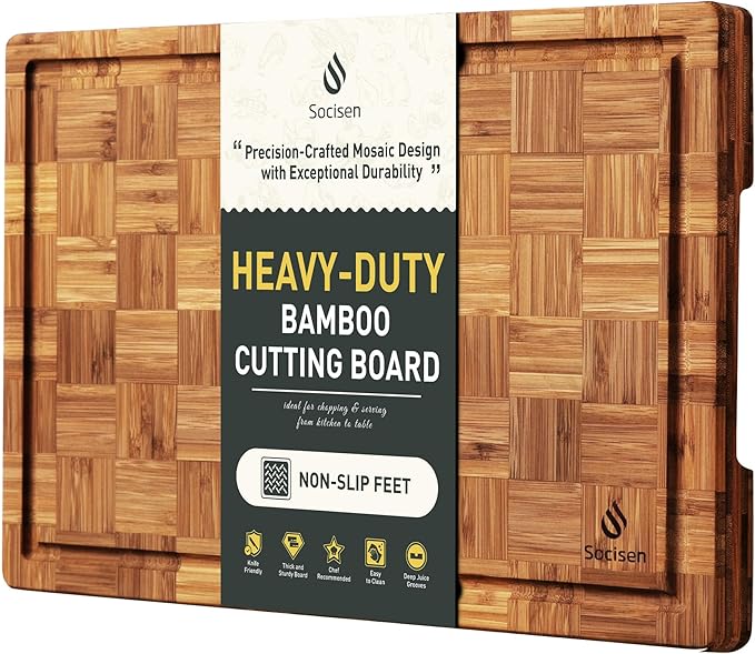 Bamboo Cutting Boards Non Toxic Wood Wooden Cutting Board for Kitchen Non Slip Christmas Xmas Birthday Law Step Stepmom Stepmother Have Everything Good Unique Useful Present