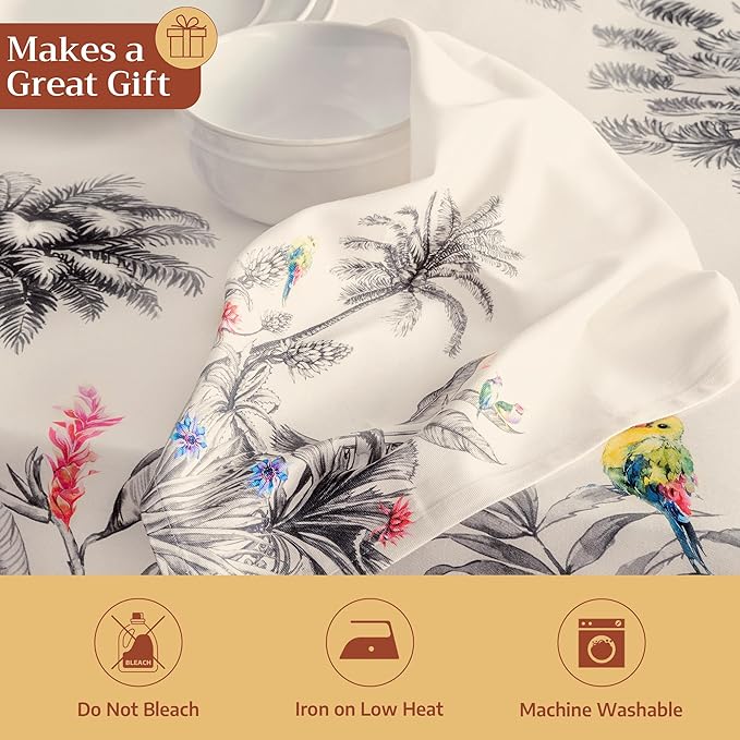 Maison d' Hermine Cloth Napkins Set of 4 100% Cotton for Thanksgiving Christmas Decorations Everyday Reusable Square Fall Napkins Cloth Washable Dinner Party (Amazonia, 20"x20")