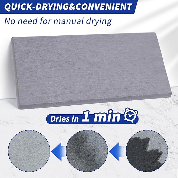 Kitchen Sink Organizer with Instant Drying Stone, Dish Sponge Holder for Kitchen Sink, Stainless Steel Kitchen Brush Holder