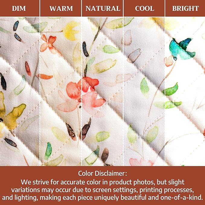 Maison d'Hermine Pot Holders 100% Cotton Heat Resistant Potholders 8" x 8" Hot Pads with Loop BBQ, Cooking, Baking, Grilling, Kitchen, Handling Hot Pans Spring/Summer (Pack of 1, Colmar)