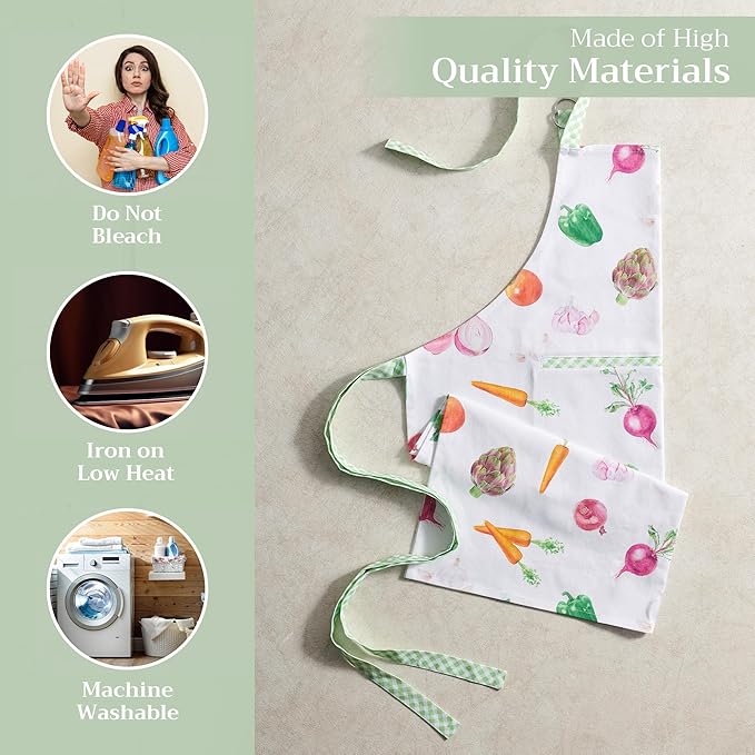 Maison d' Hermine 100% Cotton Apron for women with Pocket Kitchen Chef Apron for Men Cooking Mothers Day Gifts