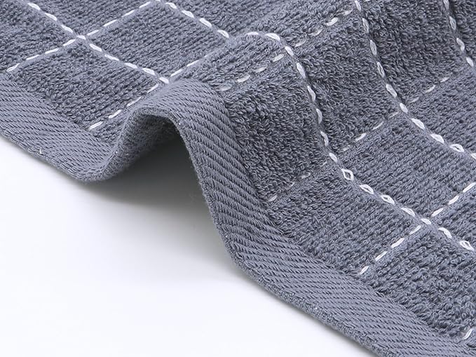Cotton Terry Dish Cloths, Absorbent Dish Towels for Kitchen Drying, Soft Wash Cloths Multipurpose Dish Rags for Washing Dishes, 12 x 12 Inches, Set of 6 (Grey)