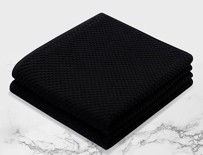 COTTON CRAFT Waffle Bath Sheets - Set of 2 Luxury Euro Spa Waffle Weave Bath Sheet Towels - 100% Ringspun Cotton Bath Sheet - Absorbent Quick Dry Bath Towel Sheet - Oversized 35 x 70 inches - Black