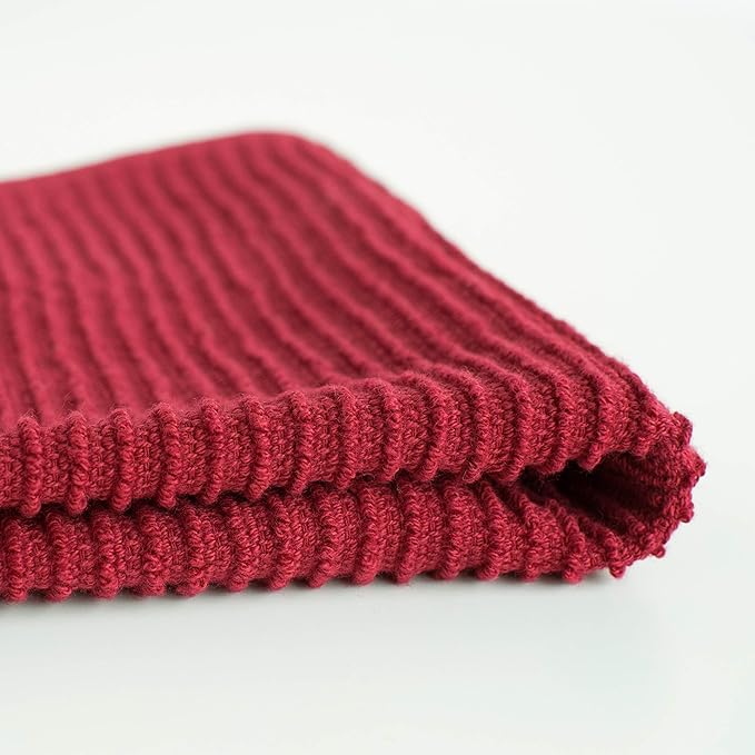 Now Designs Ripple Kitchen Dishcloth, Set of 4, Carmine Red