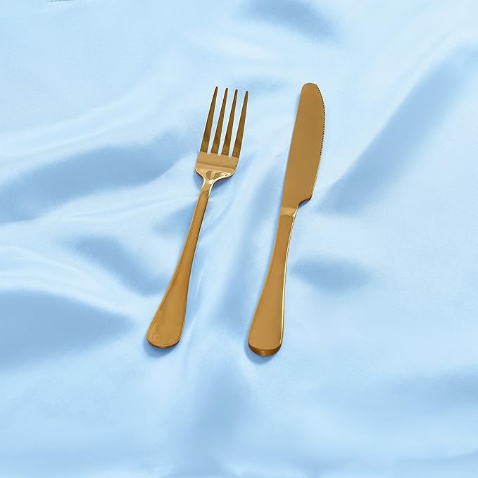 12 Pieces Light Blue Satin Napkins, 17" x 17" Square Table Napkins, Silky Soft Smooth Washable Napkins for Restaurant, Weddings, Dinner, Party Decoration