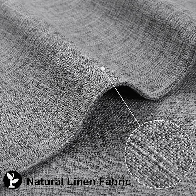 homing Cotton Linen Placemats Set of 8, Cloth Washable Farmhouse Dining Table Mats for Indoors & Outdoors, Easy to Clean, Dark Grey, 13 x 19 Inch