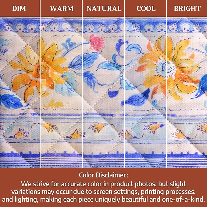 Maison d' Hermine Pot Holders 100% Cotton Heat Resistant Potholders 8" x 8" Hot Pads with Loop BBQ Cooking Baking Gifts for Mothers Day Handling Hot Pans Spring/Summer (Pack of 2, Girassol)