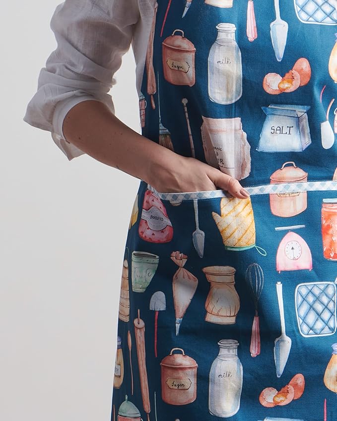 Maison d' Hermine 100% Cotton Apron for women with Pocket Kitchen Chef Apron for Men Cooking Mothers Day Gifts