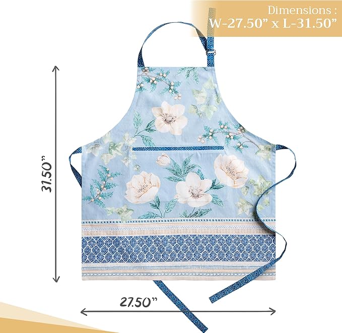 Maison d' Hermine 100% Cotton Apron for women with Pocket Kitchen Chef Apron for Men Cooking Mothers Day Gifts