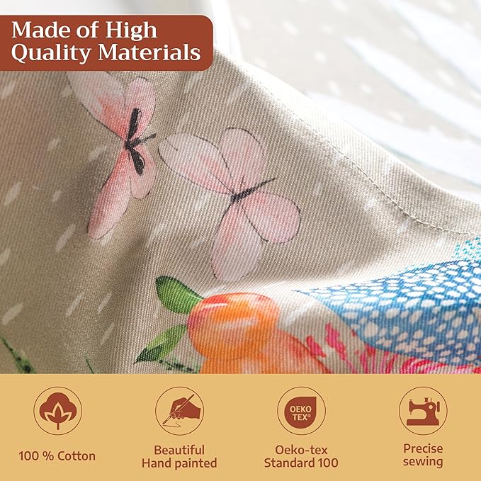 Maison d' Hermine Cloth Napkins Set of 4 100% Cotton Everyday Reusable Square Napkins Cloth Washable Dinner Wedding Restaurant Gifts for Mothers Day Spring/Summer (Jardin D'Ete - Fog, 20" x 20")