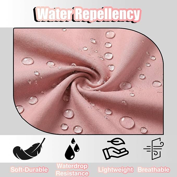 TOSHE Kitchen Apron Waterdrop Resistant Cotton Apron with adjustable Aprons for Women with Pockets Cooking Apron (2 Pack - Powder Pink)