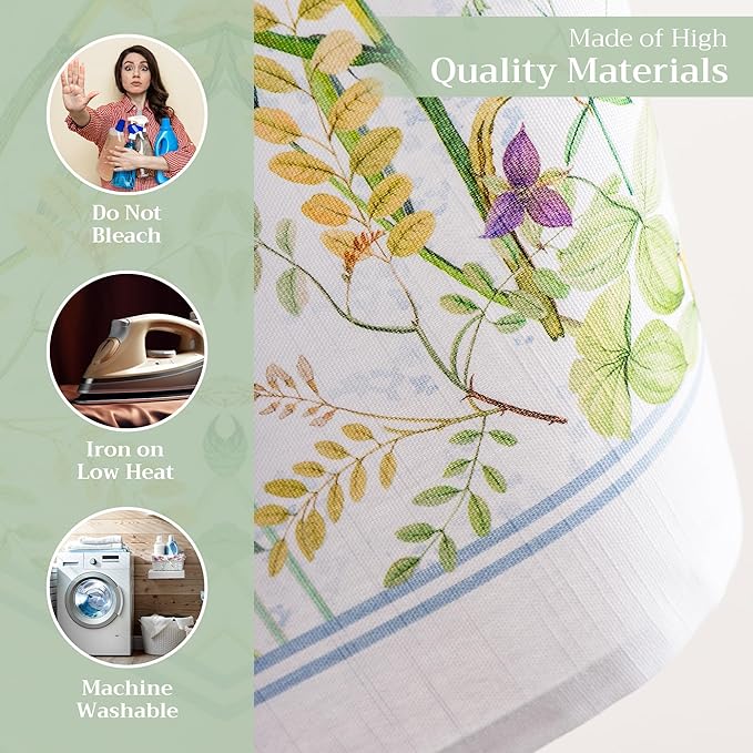 Maison d' Hermine Kitchen Towels Set of 3 100% Cotton 27.50" x 20" Reusable Cloth Tea Dish Towels Absorbent with Hanging Loop for Kitchen Gifts for Mothers Day Spring/Summer (Fleurs De Mai)