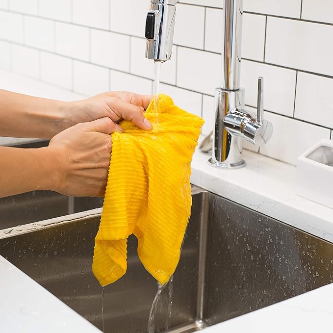 Now Designs Ripple Kitchen Dishcloth Lemon 13 x 13in Set of 4