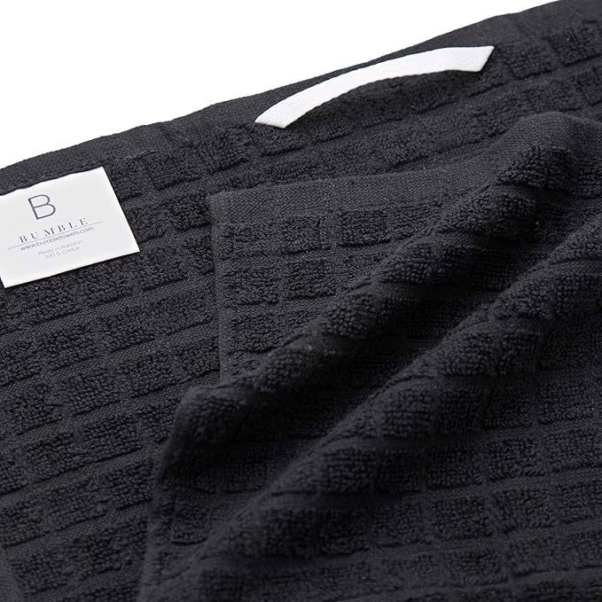 Bumble Kitchen Towels (6 Pack) | 16" x 28" | 100% Cotton Dish Towels for Kitchen | 380 GSM | Soft, Highly Absorbent & Durable Dish Towels with Hanging Loop | Black
